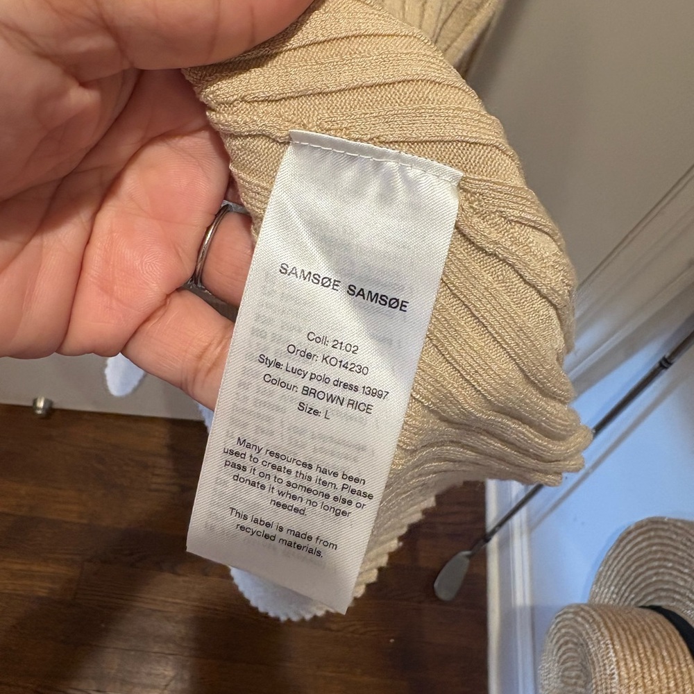 SAMSOE Beige Ribbed Knit Dress - Picture 11 of 16
